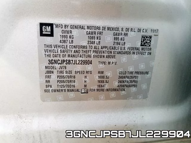 3GNCJPSB7JL229904 фото 2