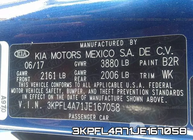 3KPFL4A71JE167058 фото 7