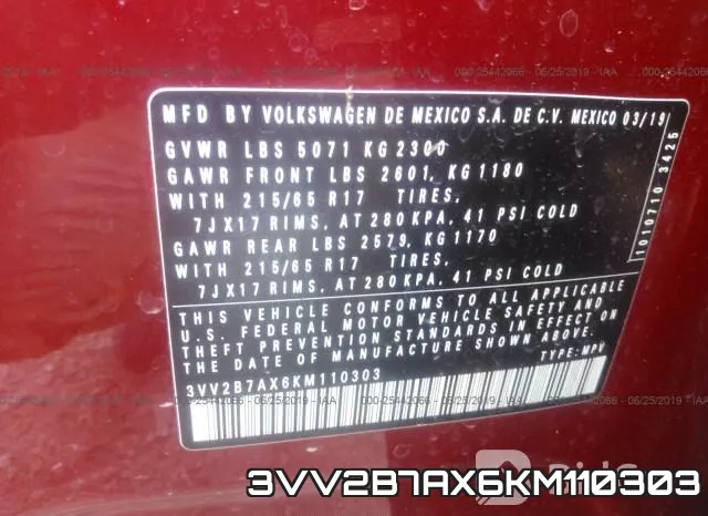 3VV2B7AX6KM110303 фото 7