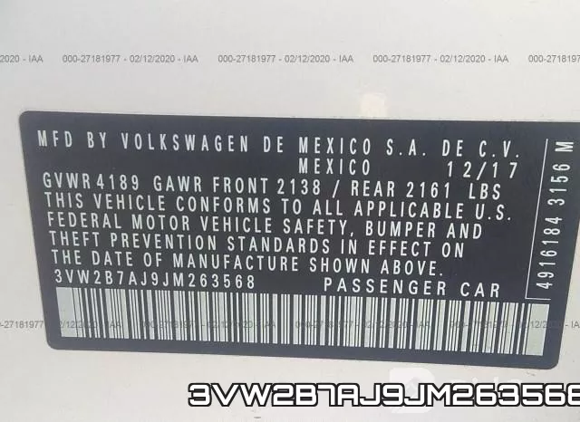 3VW2B7AJ9JM263568 фото 10