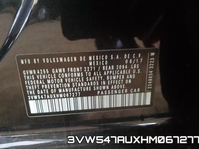 3VW547AUXHM067277 фото 2