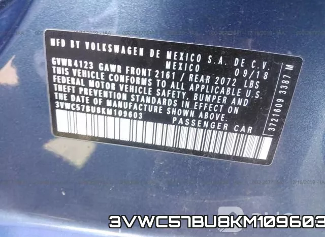 3VWC57BU8KM109603 фото 5
