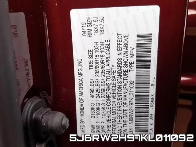 5J6RW2H97KL011092 фото 2