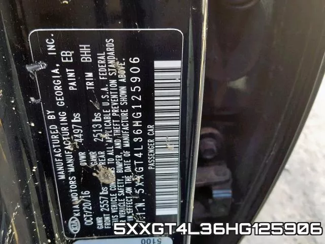 5XXGT4L36HG125906 фото 2