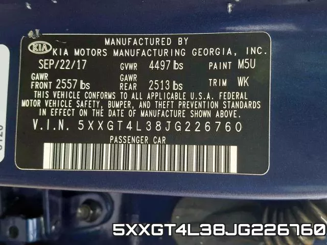 5XXGT4L38JG226760 фото 2