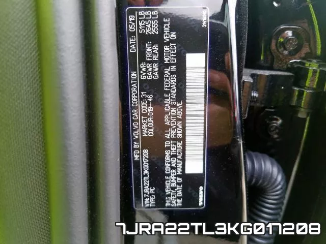 7JRA22TL3KG017208 фото 2