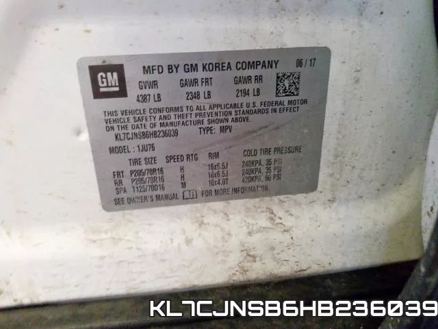 KL7CJNSB6HB236039 фото 2