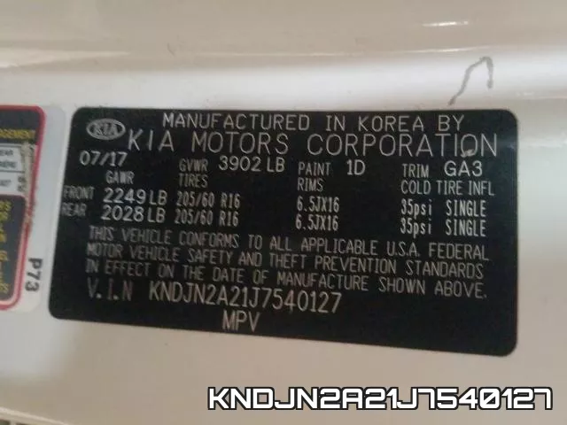 KNDJN2A21J7540127 фото 2