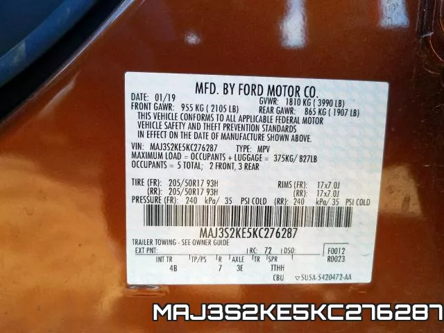 MAJ3S2KE5KC276287 фото 2