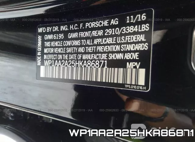 WP1AA2A25HKA86871 фото 5