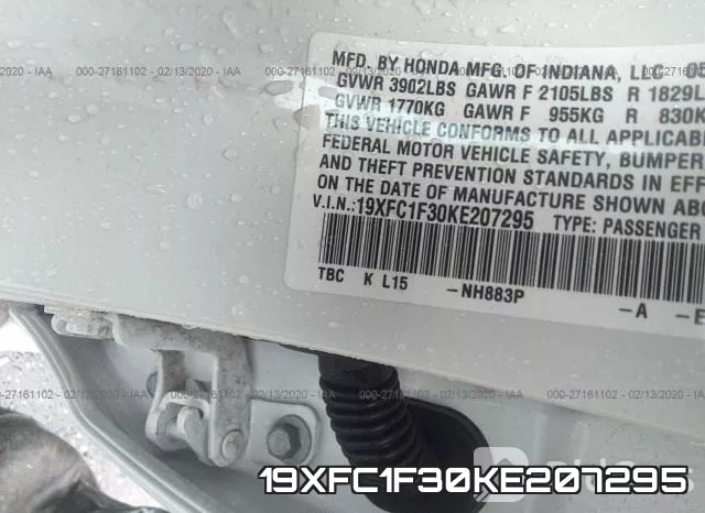 19XFC1F30KE207295 фото 8