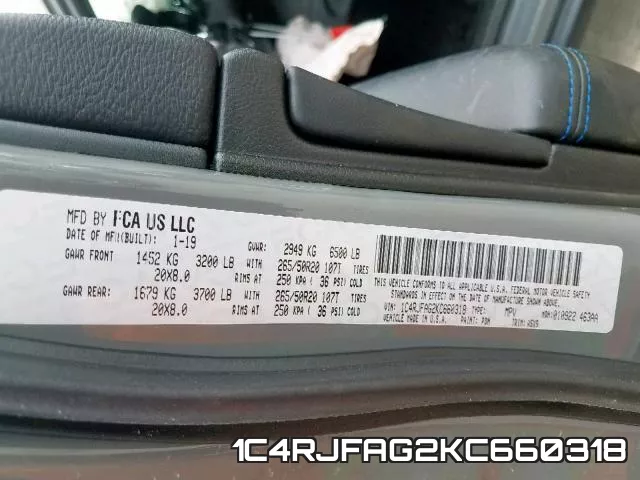 1C4RJFAG2KC660318 фото 2
