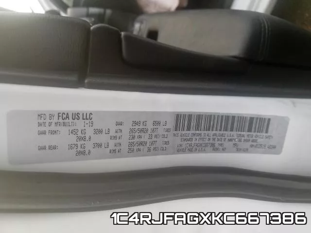 1C4RJFAGXKC667386 фото 2