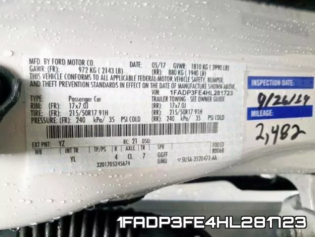1FADP3FE4HL281723 фото 2