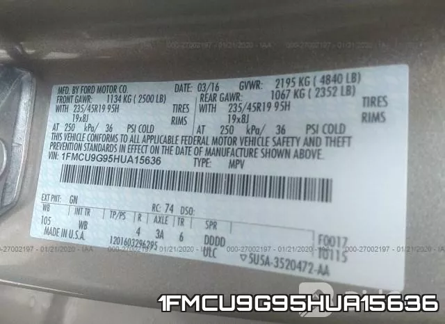 1FMCU9G95HUA15636 фото 8
