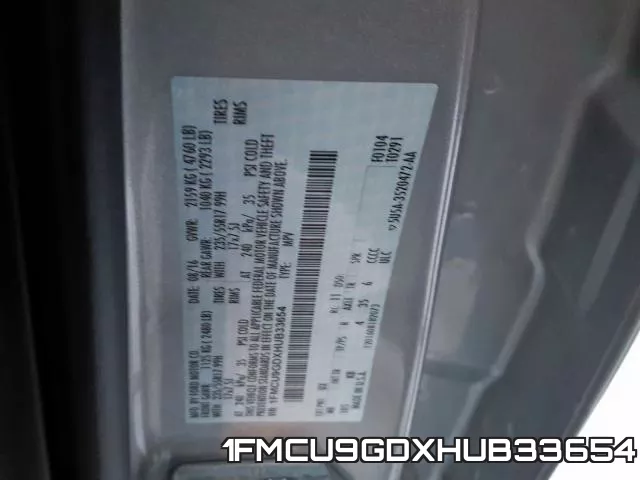 1FMCU9GDXHUB33654 фото 2