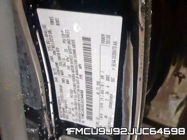 1FMCU9J92JUC64698 фото 2
