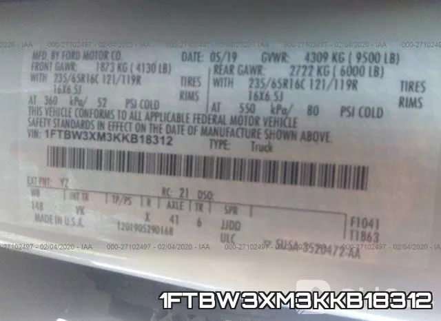 1FTBW3XM3KKB18312 фото 6