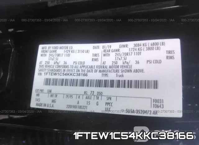 1FTEW1C54KKC38166 фото 8