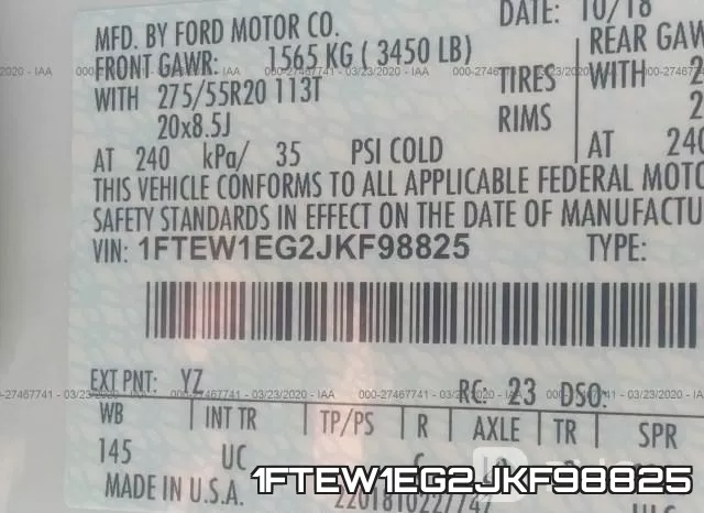 1FTEW1EG2JKF98825 фото 8