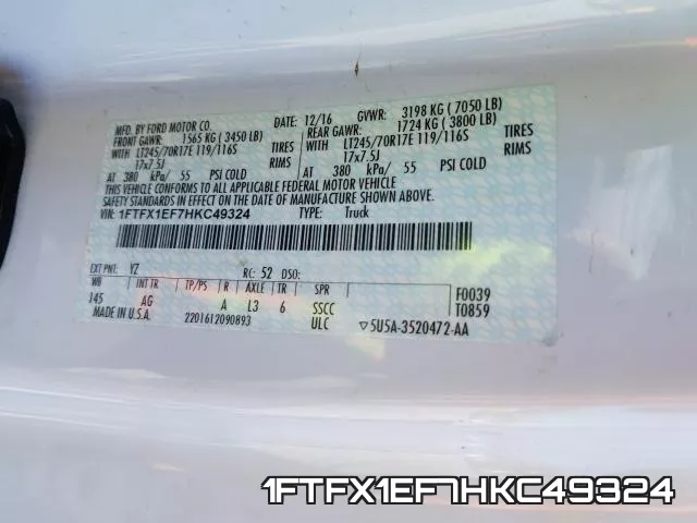 1FTFX1EF7HKC49324 фото 2