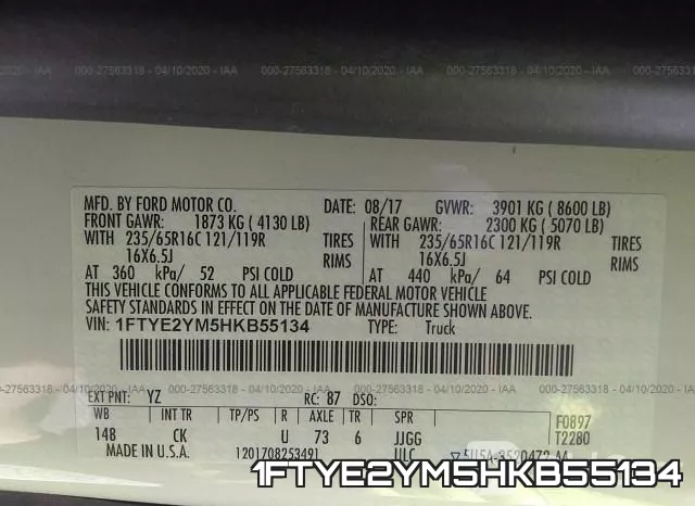1FTYE2YM5HKB55134 фото 6