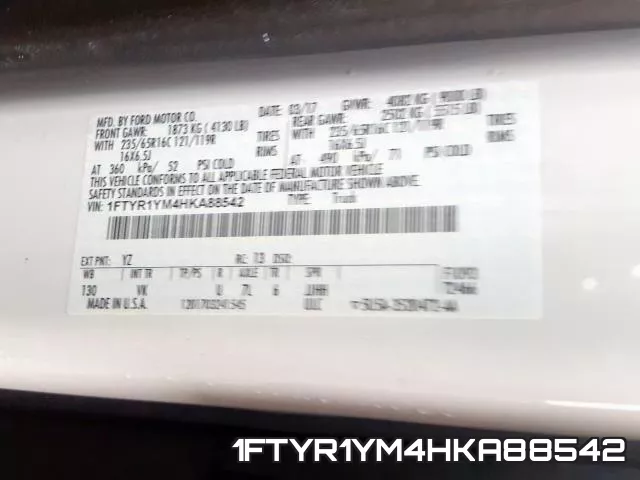 1FTYR1YM4HKA88542 фото 2