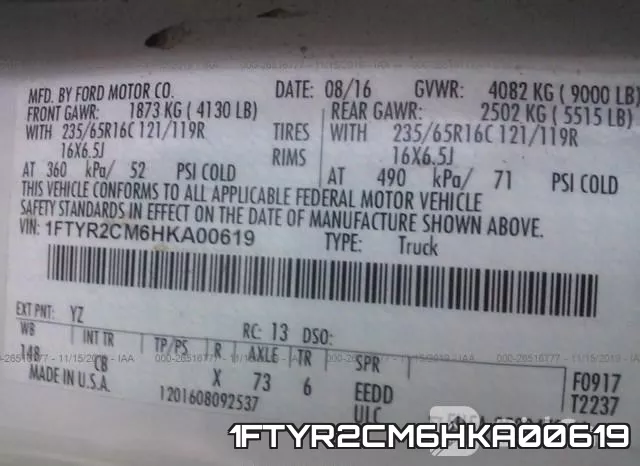 1FTYR2CM6HKA00619 фото 7