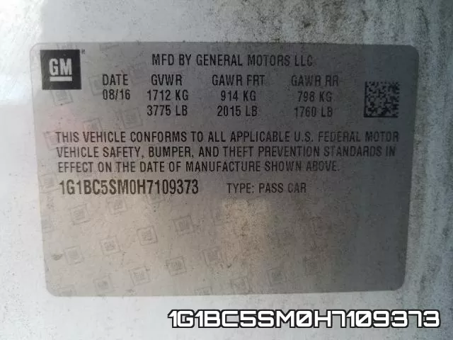 1G1BC5SM0H7109373 фото 2