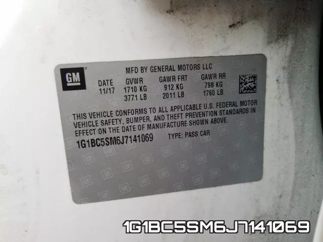 1G1BC5SM6J7141069 фото 2
