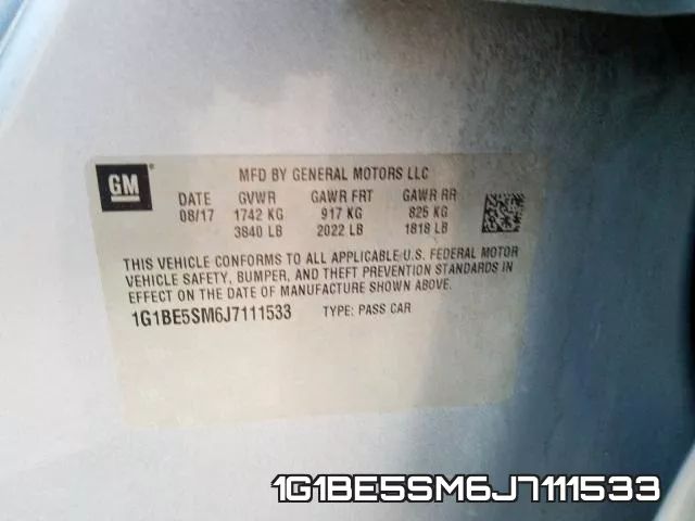 1G1BE5SM6J7111533 фото 2