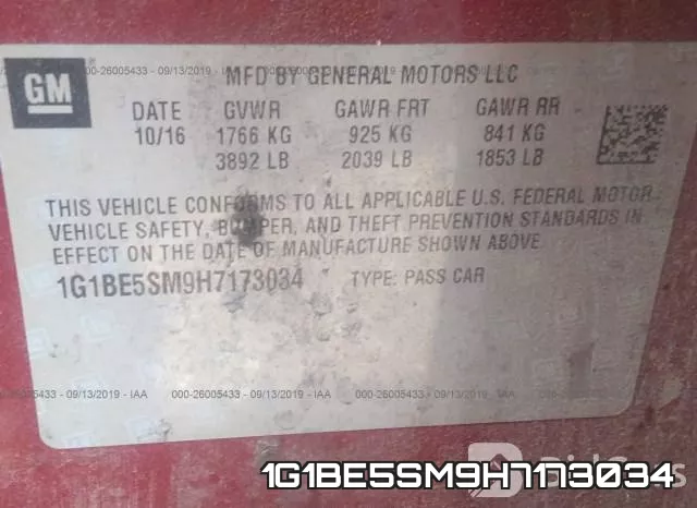 1G1BE5SM9H7173034 фото 8