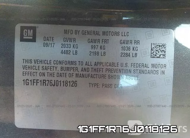 1G1FF1R76J0118126 фото 7