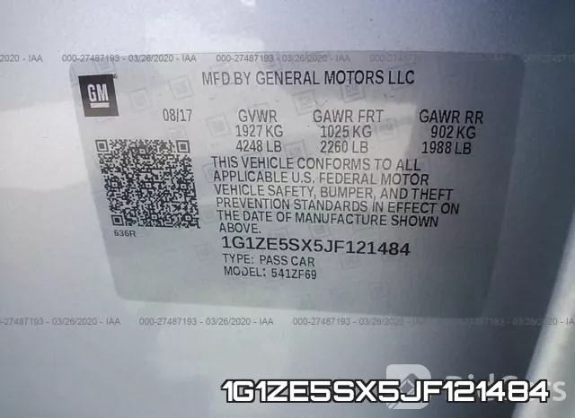 1G1ZE5SX5JF121484 фото 8