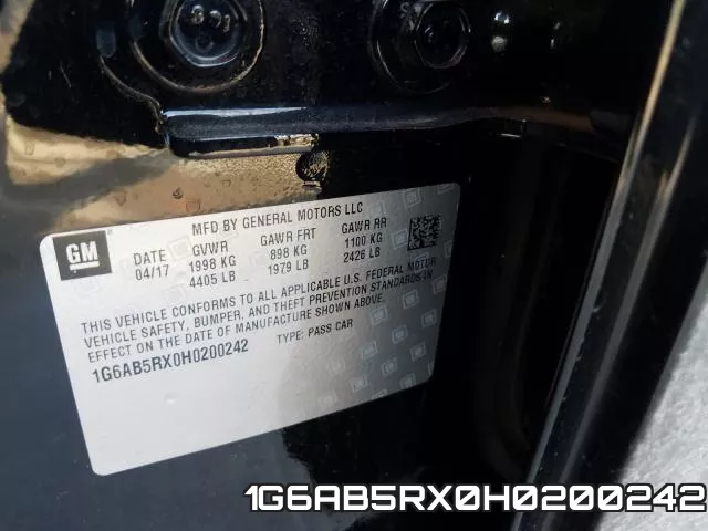 1G6AB5RX0H0200242 фото 2