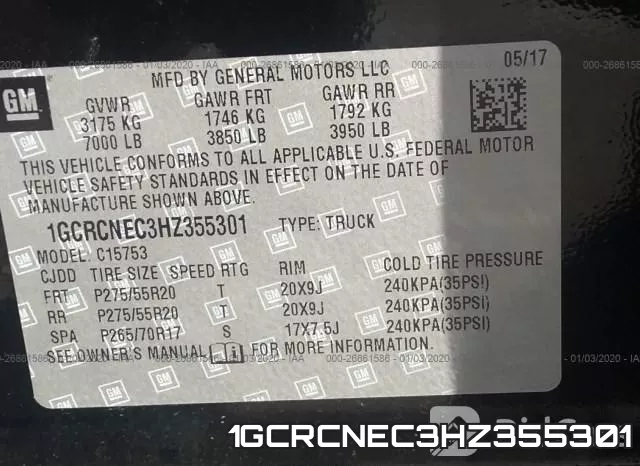 1GCRCNEC3HZ355301 фото 3