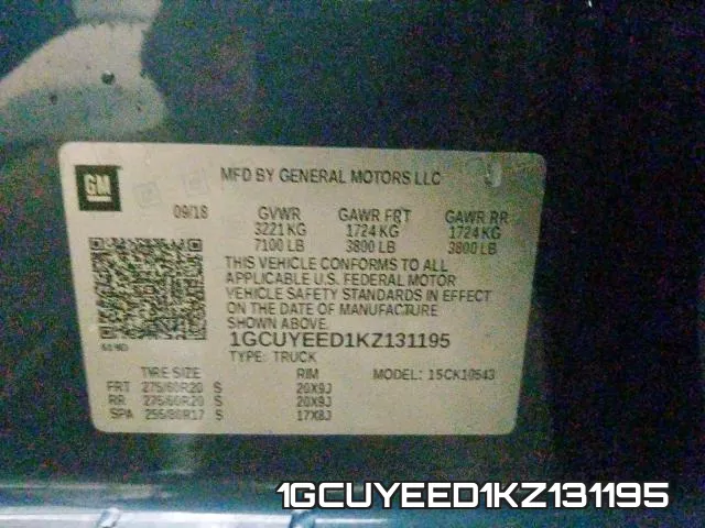 1GCUYEED1KZ131195 фото 2