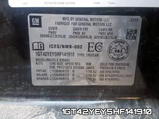 1GT42YEY5HF141910 фото 2