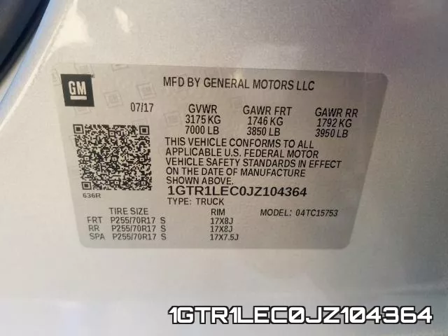 1GTR1LEC0JZ104364 фото 2