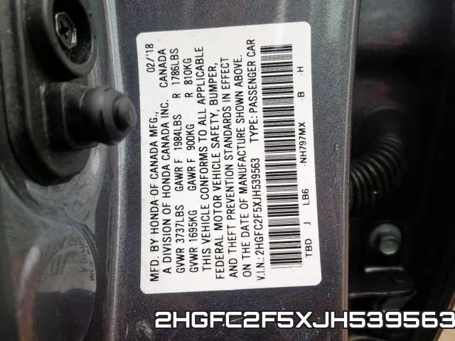 2HGFC2F5XJH539563 фото 2