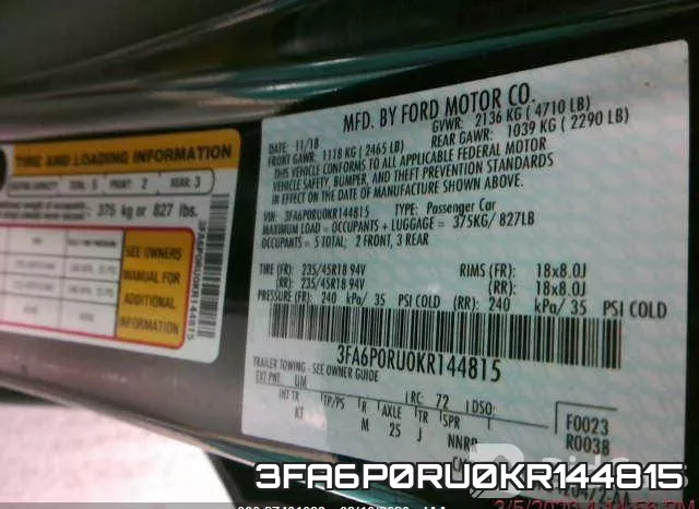 3FA6P0RU0KR144815 фото 3