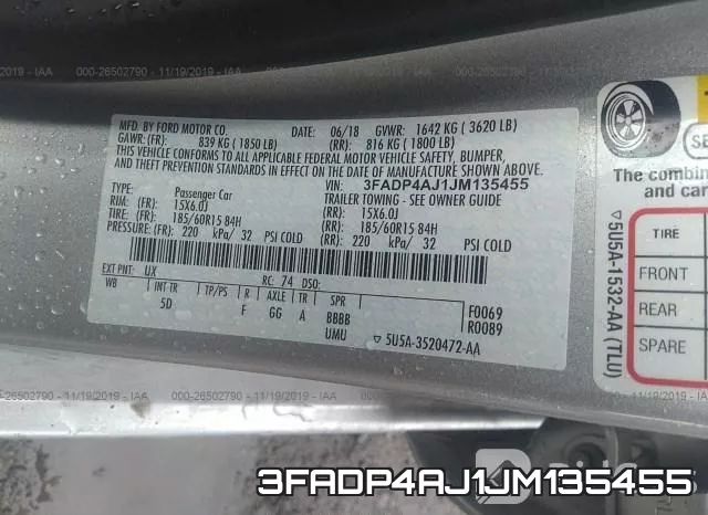 3FADP4AJ1JM135455 фото 10
