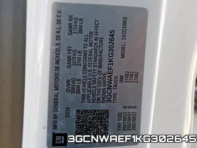 3GCNWAEF1KG302645 фото 2