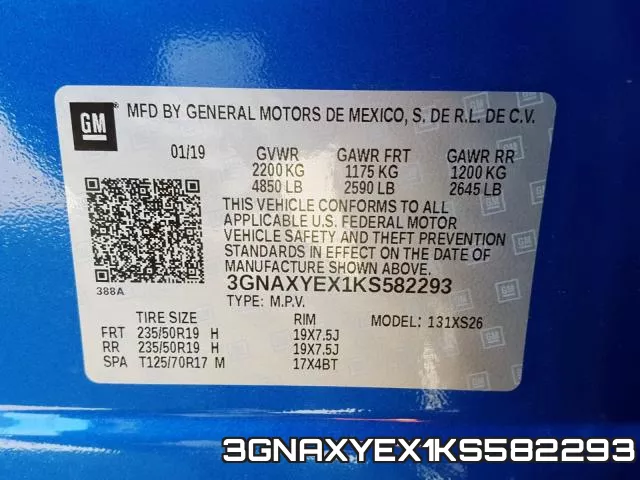 3GNAXYEX1KS582293 фото 2