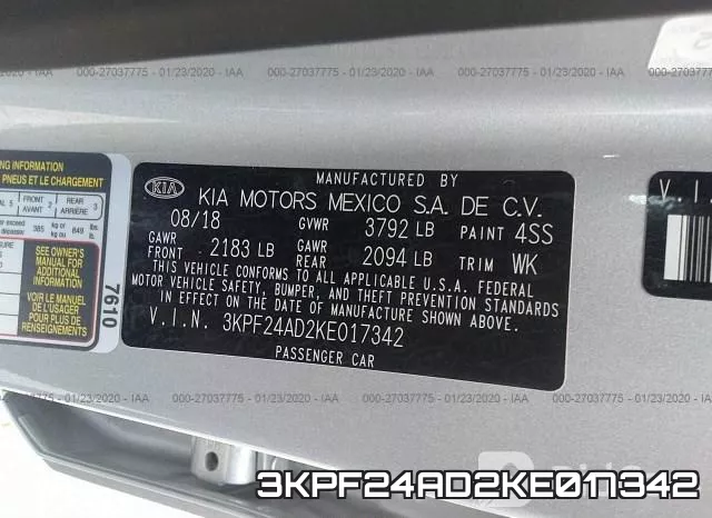 3KPF24AD2KE017342 фото 9