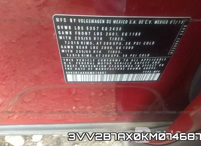 3VV2B7AX0KM074687 фото 6