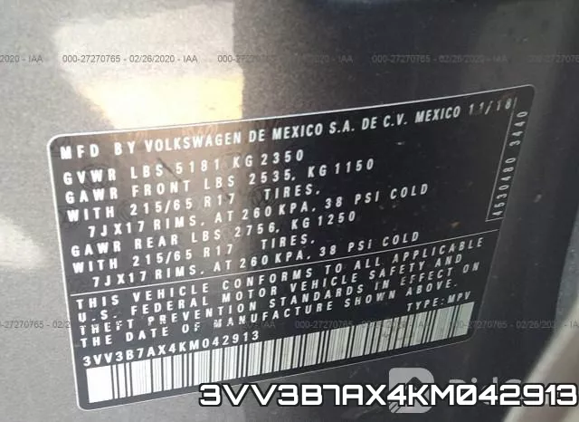 3VV3B7AX4KM042913 фото 7