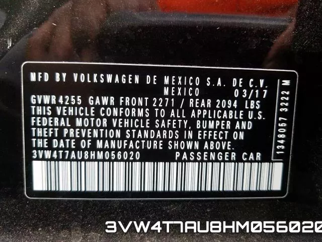3VW4T7AU8HM056020 фото 2