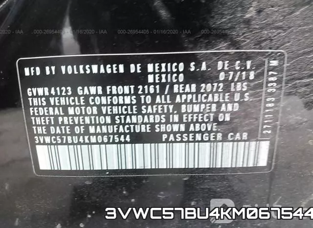 3VWC57BU4KM067544 фото 7