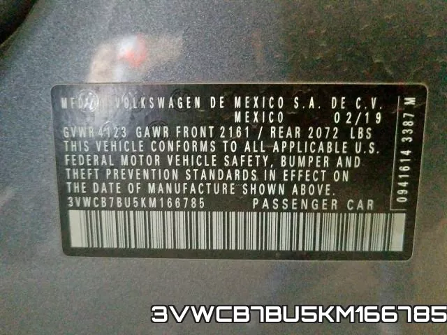 3VWCB7BU5KM166785 фото 2